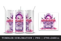 Watercolor pink Halloween fireplace pumpkins carving Jack-o-lantern print 20 oz tumbler skinny mug wrap clipart t-shirt sublimation printable design