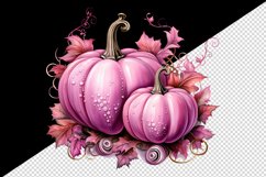 Watercolor Pink Halloween floral pumpkin fall flowers roses 20 oz tumbler skinny mug wrap clipart t-shirt sublimation printable design