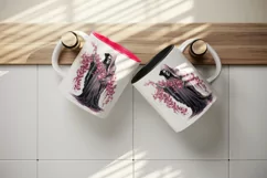 Watercolor Pink Halloween horror ghost flowers skull grim reaper 20 oz tumbler skinny mug wrap clipart t-shirt sublimation printable design