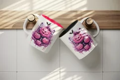 Watercolor Pink Halloween horror pumpkin carving Jack-o-lantern bat 20 oz tumbler skinny mug wrap clipart t-shirt sublimation printable design