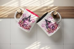 Watercolor Pink Halloween pumpkins carving bats castle haunted house skull 20 oz tumbler skinny mug wrap clipart t-shirt sublimation printable design