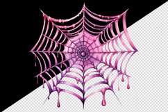 Watercolor Pink Halloween spider web 20 oz tumbler skinny mug wrap clipart t-shirt sublimation printable design