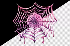 Watercolor Pink Halloween spider web 20 oz tumbler skinny mug wrap clipart t-shirt sublimation printable design