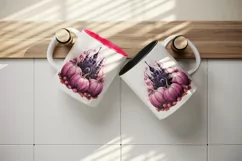 Watercolor Pink Halloween spooky castle haunted house leaves pumpkins 20 oz tumbler skinny mug wrap clipart t-shirt sublimation printable design