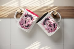 Watercolor Pink Halloween witch hat leaves pumpkin carving Jack-o-lantern 20 oz tumbler skinny mug wrap clipart t-shirt sublimation printable design