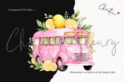 Watercolor Pink Lemonade Back to School Clipart Product Image 3