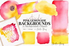 Watercolor Pink Lemonade Background Clipart