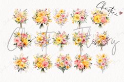 Watercolor Pink Lemonade Floral Clipart Product Image 4