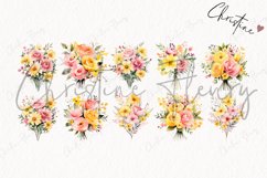 Watercolor Pink Lemonade Floral Clipart Product Image 5