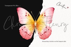 Watercolor Pink Lemonade Butterfly Clipart Product Image 3
