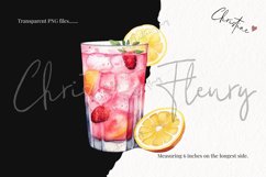 Watercolor Pink Lemonade Drinks Clipart Product Image 3