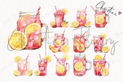 Watercolor Pink Lemonade Drinks Clipart Product Image 4