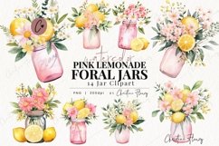 Watercolor Pink Lemonade Lips Clipart Product Image 1