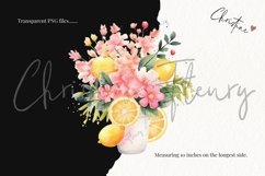 Watercolor Pink Lemonade Lips Clipart Product Image 3