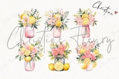 Watercolor Pink Lemonade Lips Clipart Product Image 4