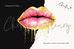 Watercolor Pink Lemonade Lips Clipart Product Image 3