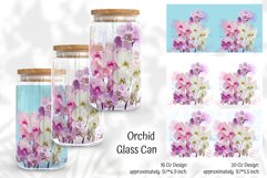 watercolor pink orchid glass can sublimation summer ideas
