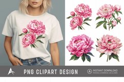 Watercolor Pink Peony Clipart Product Image 1
