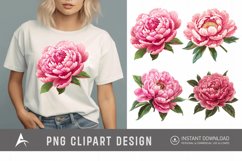 Watercolor Pink Peony Clipart Product Image 1