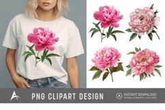 Watercolor Pink Peony Clipart Product Image 1
