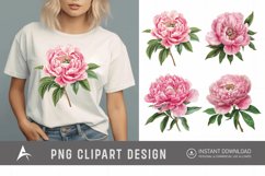 Watercolor Pink Peony Clipart Product Image 1
