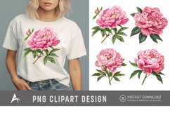 Watercolor Pink Peony Clipart Product Image 1