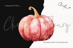 Watercolor Pink Pumpkins Clipart Product Image 3