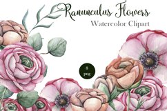 Ranunculus floral watercolor clipart Product Image 1