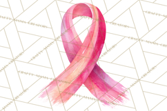 Watercolor Pink Ribbon Clipart, Breast Cancer Awareness PNG Product Image 2