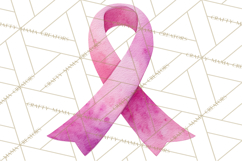 Watercolor Pink Ribbon Clipart, Breast Cancer Awareness PNG Product Image 3