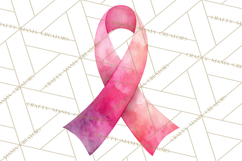 Watercolor Pink Ribbon Clipart, Breast Cancer Awareness PNG Product Image 2