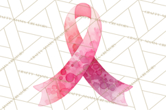 Watercolor Pink Ribbon Clipart, Breast Cancer Awareness PNG Product Image 4