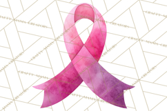Watercolor Pink Ribbon Clipart, Breast Cancer Awareness PNG Product Image 5