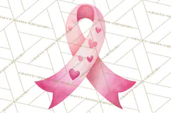 Watercolor Pink Ribbon Clipart, Breast Cancer Awareness PNG Product Image 2