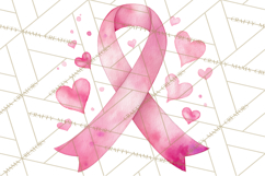Watercolor Pink Ribbon Clipart, Breast Cancer Awareness PNG Product Image 4