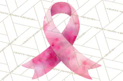 Watercolor Pink Ribbon Clipart, Breast Cancer Awareness PNG Product Image 2