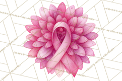 Watercolor Pink Ribbon Clipart, Breast Cancer Awareness PNG Product Image 4