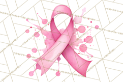 Watercolor Pink Ribbon Clipart, Breast Cancer Awareness PNG Product Image 5