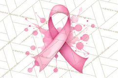 Watercolor Pink Ribbon Clipart, Breast Cancer Awareness PNG Product Image 5