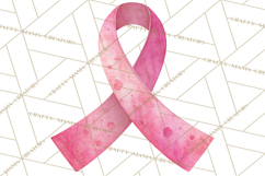 Watercolor Pink Ribbon Clipart, Breast Cancer Awareness PNG Product Image 2
