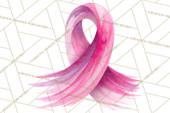 Watercolor Pink Ribbon Clipart, Breast Cancer Awareness PNG Product Image 4