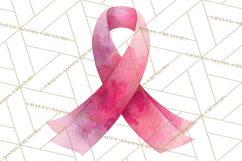 Watercolor Pink Ribbon Clipart, Breast Cancer Awareness PNG Product Image 2