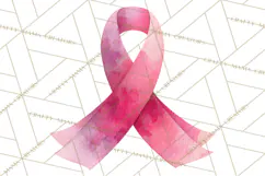 Watercolor Pink Ribbon Clipart, Breast Cancer Awareness PNG Product Image 2