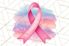 Watercolor Pink Ribbon Clipart, Breast Cancer Awareness PNG Product Image 3