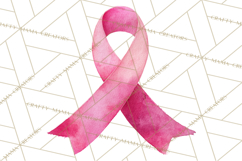 Watercolor Pink Ribbon Clipart, Breast Cancer Awareness PNG Product Image 4