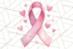 Watercolor Pink Ribbon Clipart, Breast Cancer Awareness PNG Product Image 4