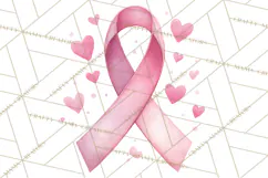 Watercolor Pink Ribbon Clipart, Breast Cancer Awareness PNG Product Image 4