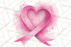 Watercolor Pink Ribbon Clipart, Breast Cancer Awareness PNG Product Image 5