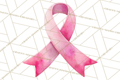 Watercolor Pink Ribbon Clipart, Breast Cancer Awareness PNG Product Image 3