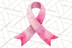 Watercolor Pink Ribbon Clipart, Breast Cancer Awareness PNG Product Image 3